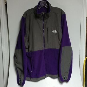 North Face fleece jacket zip Woman XXL Purple Gray
